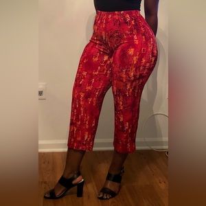 Chico’s Traveler Pants RN#79984- red, multicolor.